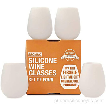 Vidros de vinho de silicone shatterproof vidro para viagem